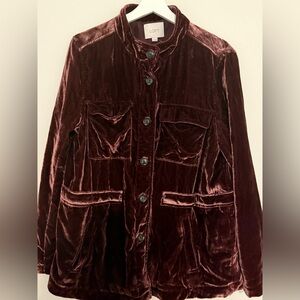 LOFT burgundy velvet jacket